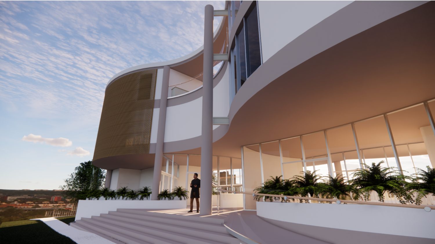 Diploma of Building Design (CPP50921) student project, curved-form building