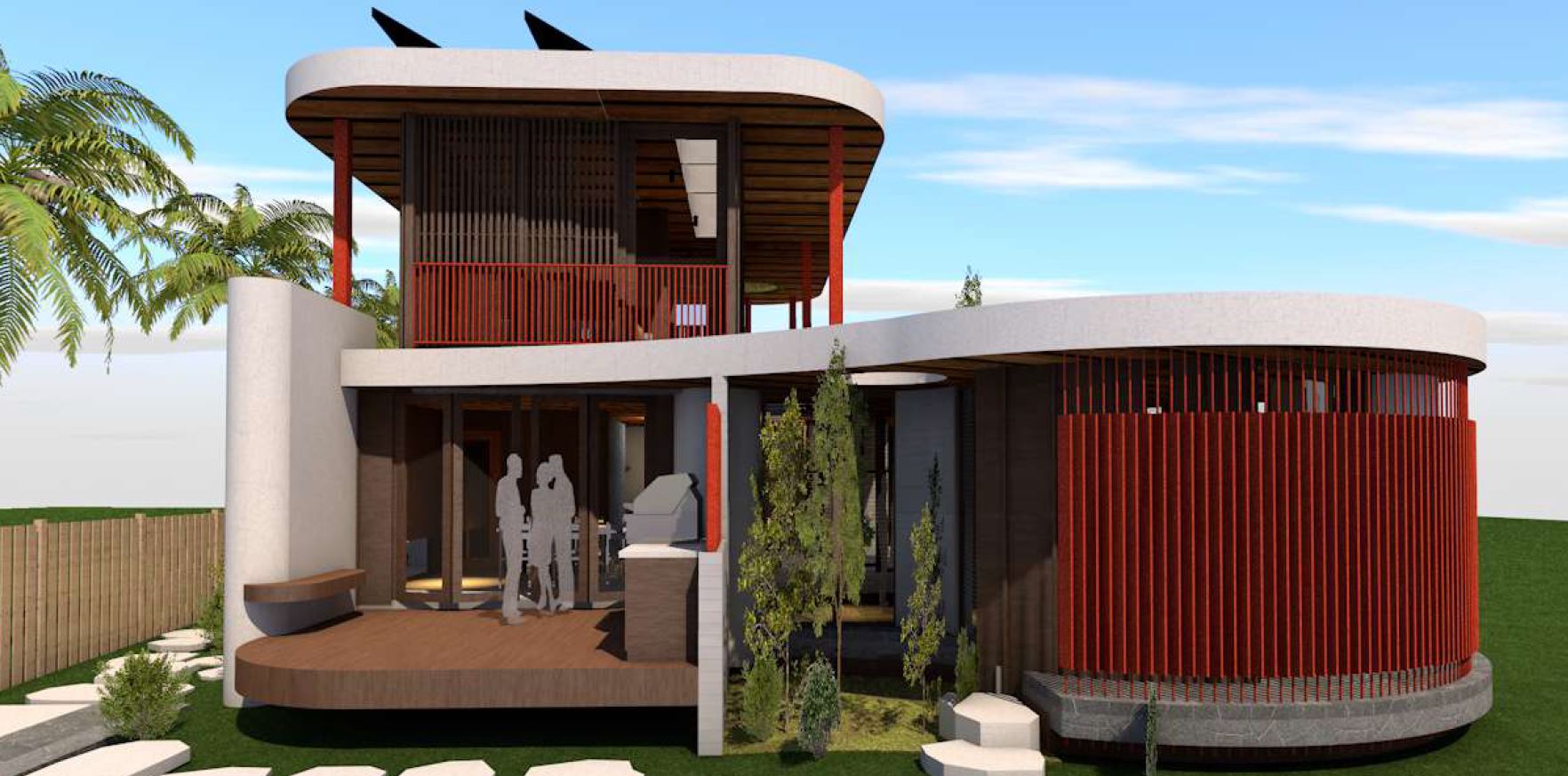 Rear deck perspective, Diploma of Building Design project